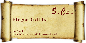 Singer Csilla névjegykártya